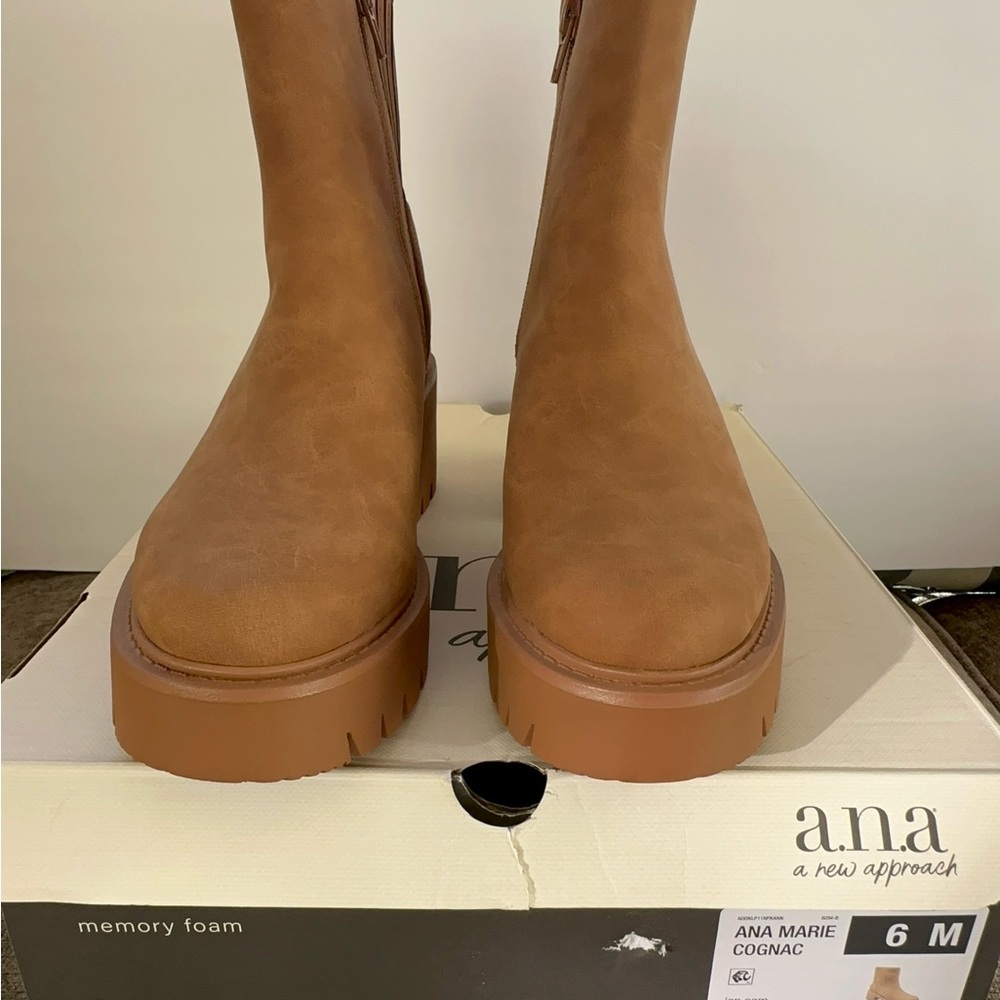 a.n.a Women's Cognac Combat Boots